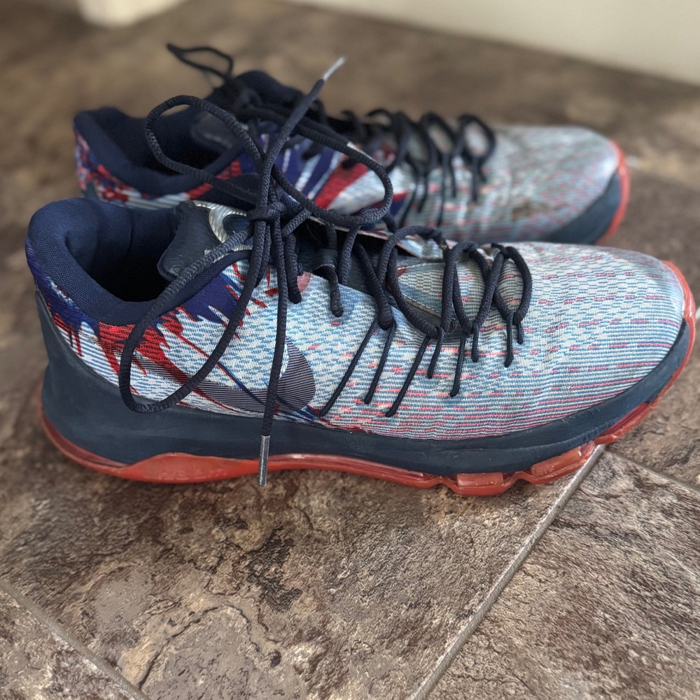 Nike KD 8 USA Independence Day Men's‎ Size 8 Athletic Sneakers 749375-446